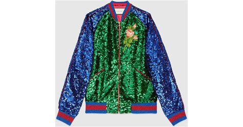 gucci sequin embellished bomber jacket|Gucci camouflage jacket.